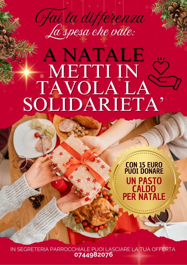 Caritas Amelia: a Natale metti in tavola la solidarietà